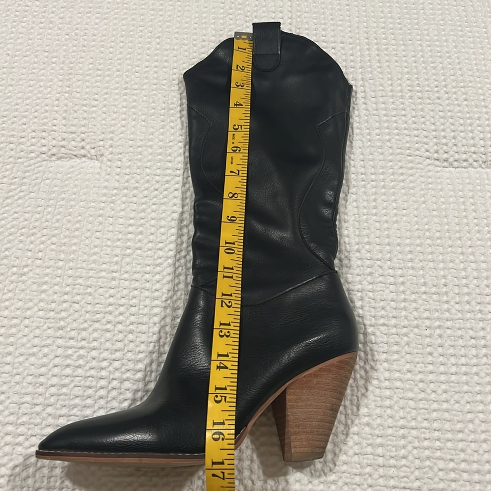 Mi.iM Black Western Boho Boots Faux Leather Side Zip EUC Size 7 - Picture 15 of 16